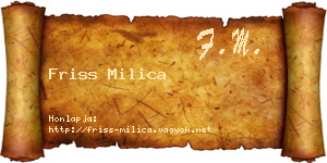 Friss Milica névjegykártya
